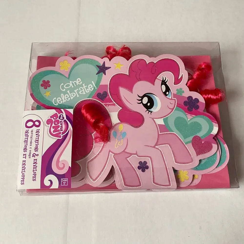 My Little Pony Party Lot Tablecover 8 Invitations Envelopes Hasbro DesignWare